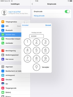 Voer uw Huidige pincode in en selecteer Gereed