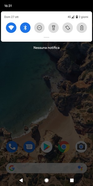 Scorri nuovamente verso il basso il menu in alto