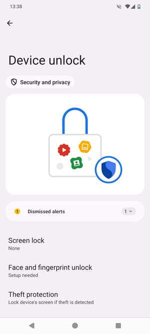 Select Screen lock