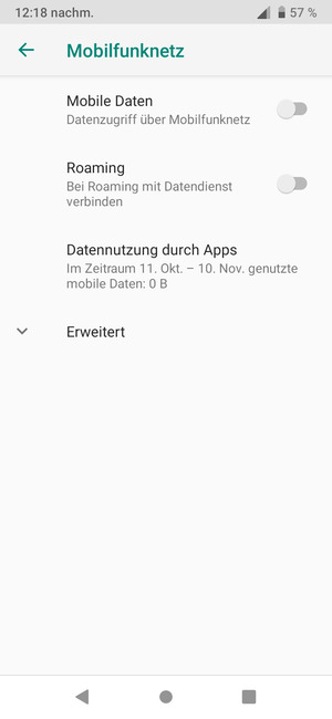 Um das Netzwerk zu wechseln, falls Probleme auftreten, wählen Sie Erweitert