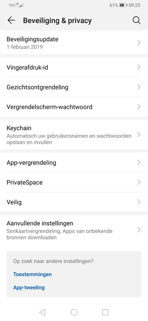 Scroll naar en selecteer Aanvullende instellingen