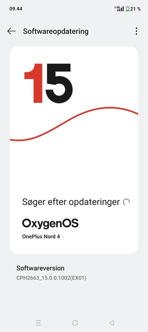 Afvent at søgningen er afsluttet