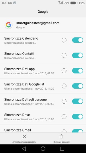 Le tue informazioni verranno sincronizzate