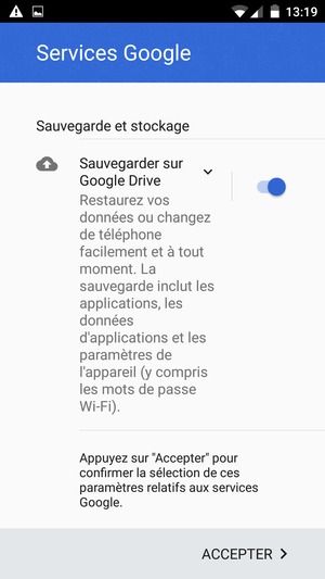 Sélectionnez ACCEPTER