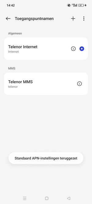 Selecteer Nieuwe APN