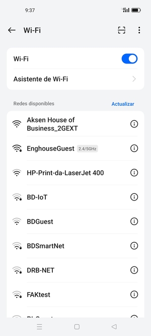 Seleccione la red inalámbrica a la que desea conectarse