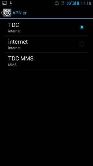 Vælg internetadgangspunktet
