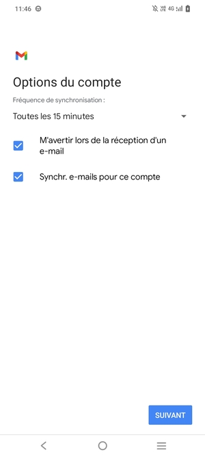 Sélectionnez SUIVANT