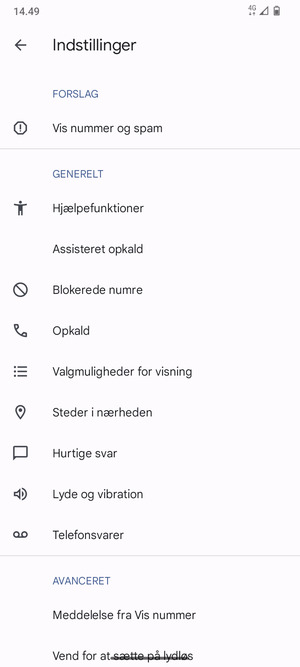 Vælg Telefonsvarer