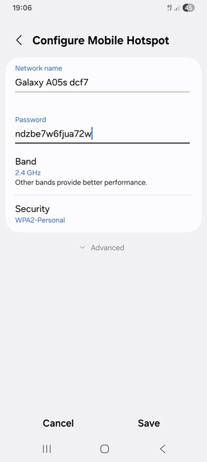 Enter a password of at least 8 characters and select Save