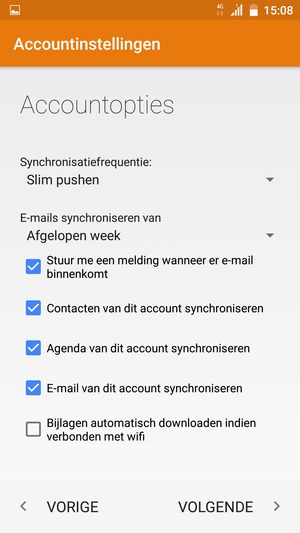 Selecteer VOLGENDE