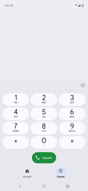 Appuyez longuement sur le numéro 1