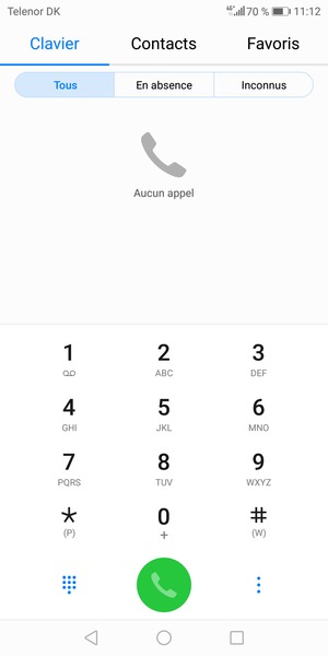 Appuyez longuement sur le numéro 1