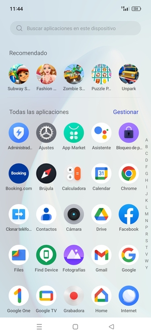Seleccione Ajustes