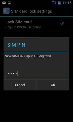 Enter your New SIM PIN and select OK