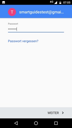 Geben Sie Ihre Passwort ein und wählen Sie WEITER