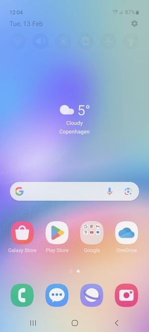 Slide down the top menu