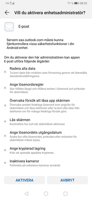Välj AKTIVERA