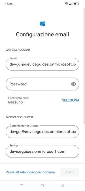 Inserisci la tua password
