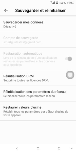 Sélectionnez Sauvegarder mes données