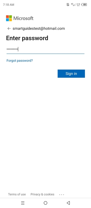 Enter your Password and select Sign in
