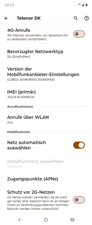 Scrollen Sie und wählen Sie Zugangspunkte (APNs)