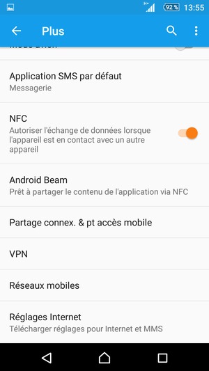 Sélectionnez Réglages Internet