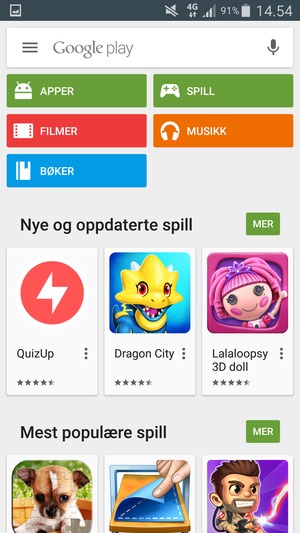 Velg søkefelt