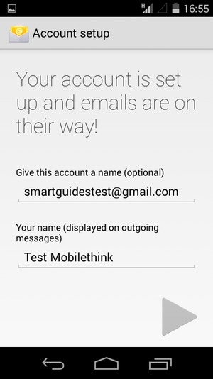Give your account a name and enter your name. Select Next