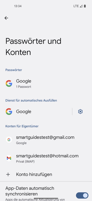 Wählen Sie Ihr Google Konto