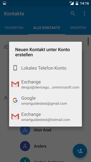 Wählen Sie Ihr Google Konto