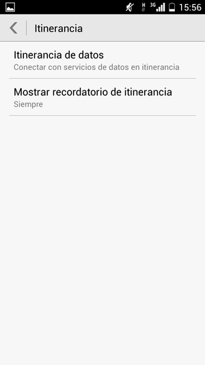 Seleccione Itinerancia de datos