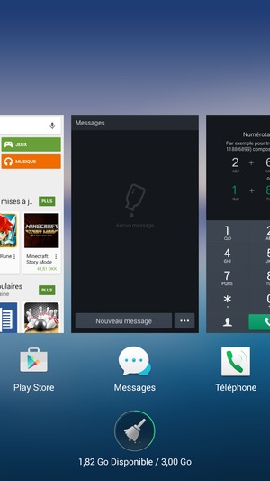 Sélectionnez l'icône Supprimer pour fermer toutes les applis en cours d'exécution