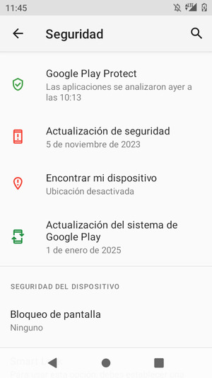 Seleccione Bloqueo de pantalla