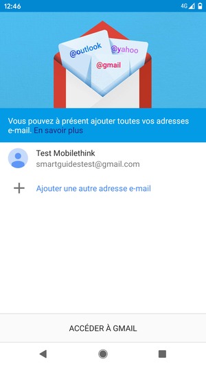Sélectionnez ACCÉDER À GMAIL