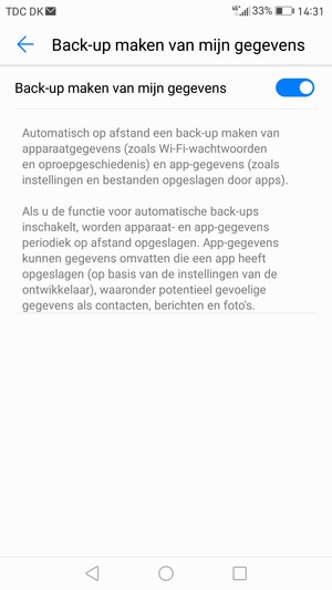 Selecteer de Terug-knop