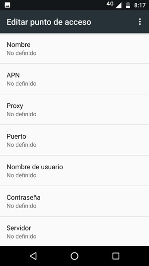 Introduzca la información de Internet