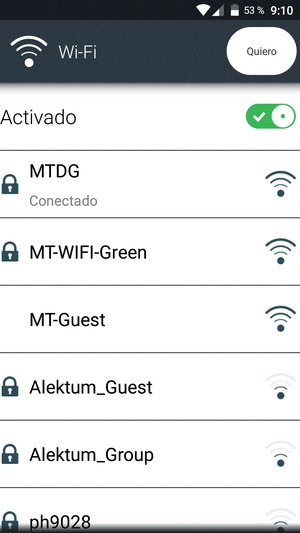 Ahora está conectado a la red Wi-Fi