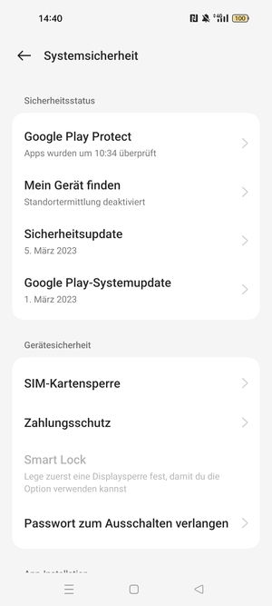 Wählen Sie SIM-Kartensperre