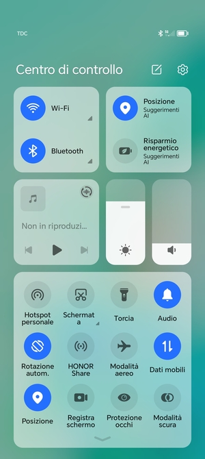 Scorri nuovamente verso il basso il menu in alto