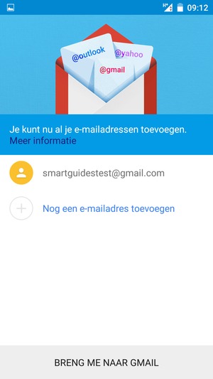 Selecteer BRENG ME NAAR GMAIL