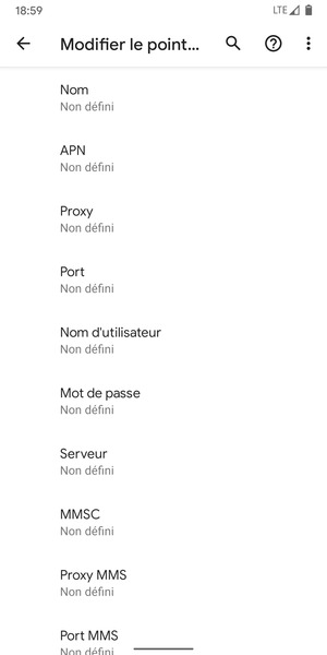 Saisissez les informations MMS