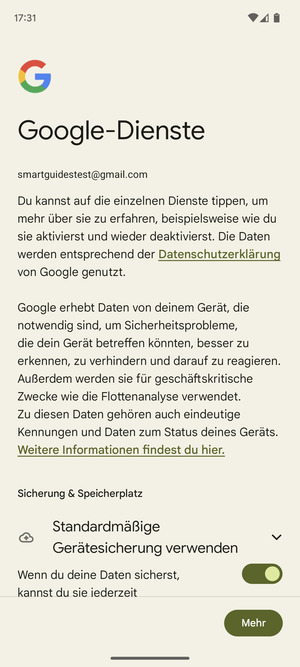 Wählen Sie Mehr