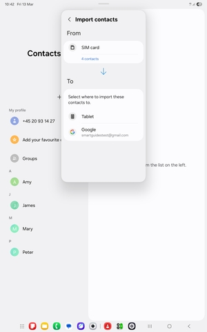 Select your Google account