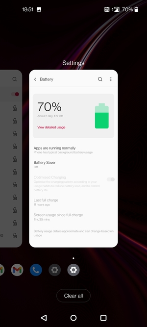 Select Clear all to close all running apps