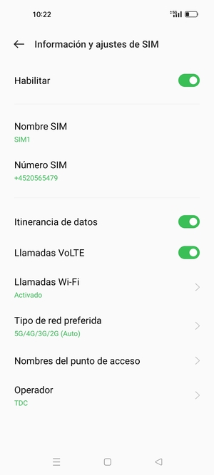 Activar o desactivar Itinerancia de datos