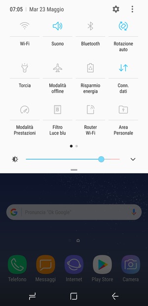 Seleziona il tasto v