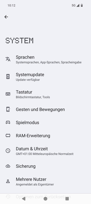 Wählen Sie Systemupdate