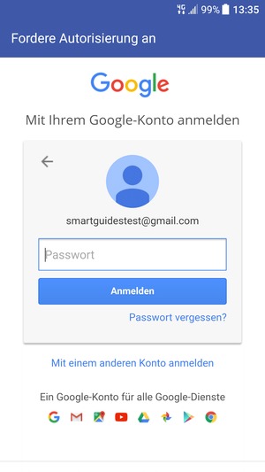 Geben Sie Ihre Passwort ein und wählen Sie Anmelden