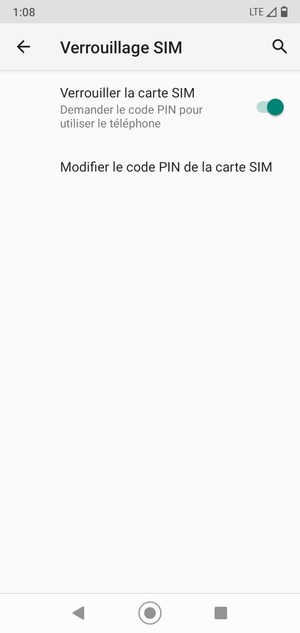 Sélectionnez Modifier le code PIN de la carte SIM